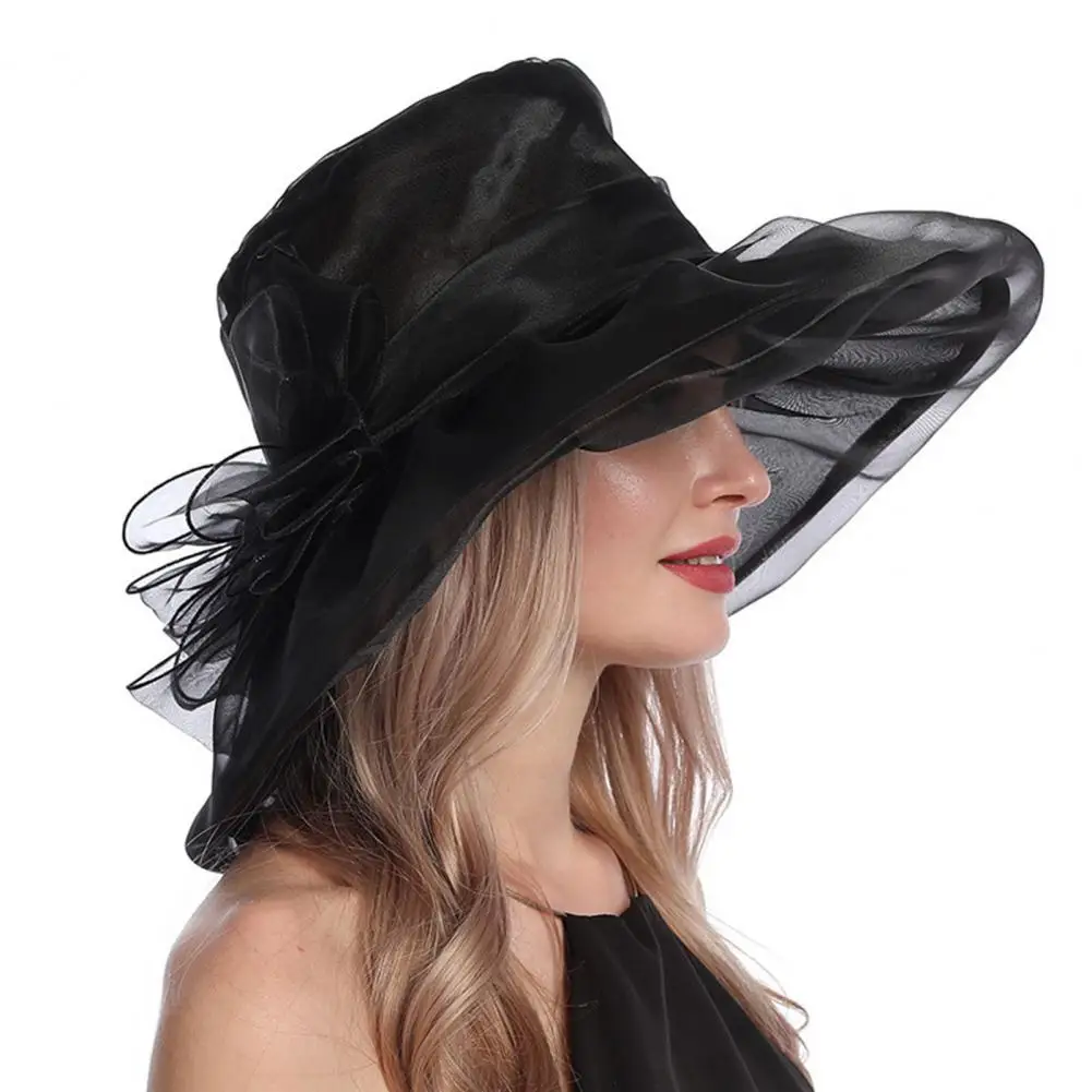 Adjustable Sun Hat Tulle Sun Hat Women Sun Hat with Organza Bowknot Wide Brim Uv Protection Cap Lightweight for Summer
Adjustable Sun Hat Tulle Sun Hat Women Sun Hat with Organza Bowknot Wide Brim Uv Protection Cap Lightweight for Summer