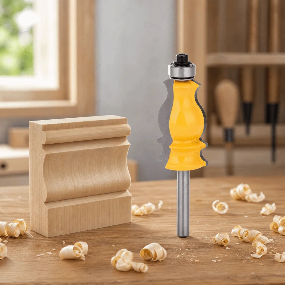 6mm Shank Handrail Cutter Bit Alloy Blade 25.4mm Diameter Architectural Molding Router Bit Shape Cutter Trimming Cutter Tool
6mm Shank Handrail Cutter Bit Alloy Blade 25.4mm Diameter Architectural Molding Router Bit Shape Cutter Trimming Cutter Tool