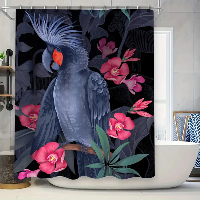 Уникальная занавеска для душа с синим принтом попугая, набор декора для ванной комнаты, богемный цветочный темный цвет, водонепроницаемая ткань для ванны или кухни
Уникальная занавеска для душа с синим принтом попугая, набор декора для ванной комнаты, богемный цветочный темный цвет, водонепроницаемая ткань для ванны или кухни