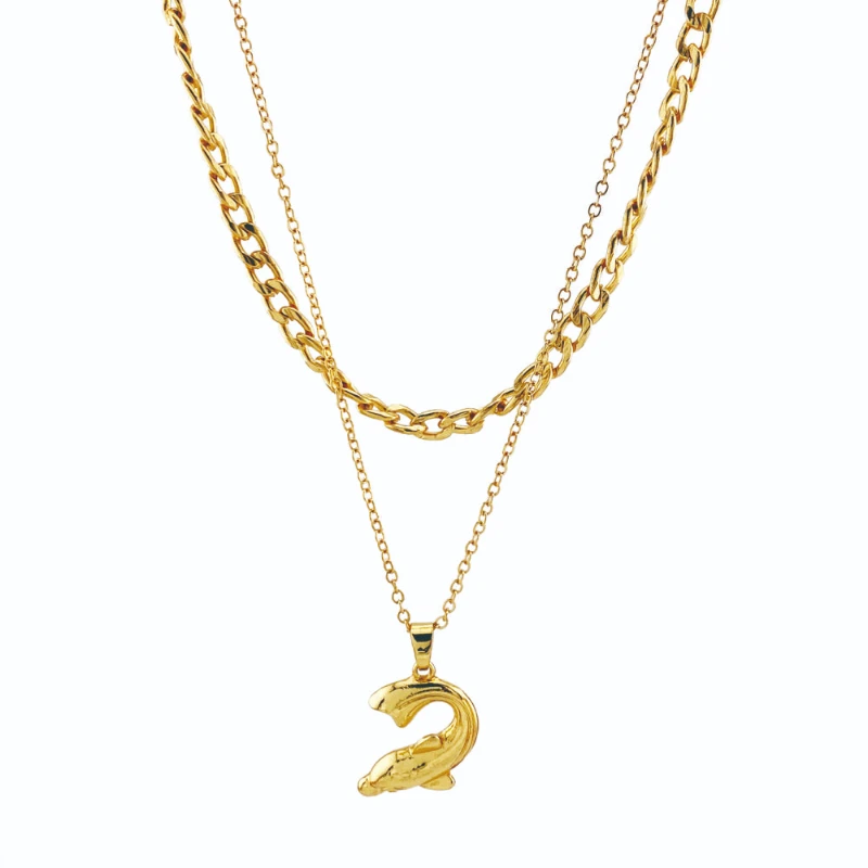 KDE Vintage Multi-layer Gold Color Choker Necklace for Women Fish Pendant Fashion Chunky Choker Chain Necklaces Jewelry
KDE Vintage Multi-layer Gold Color Choker Necklace for Women Fish Pendant Fashion Chunky Choker Chain Necklaces Jewelry