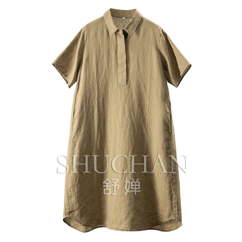 100% Linen Casual Loose Short Sleeve Shirt Dress Women 36B7 Vestido Feminino Vestidos De Verano Mujer 2025
100% Linen Casual Loose Short Sleeve Shirt Dress Women 36B7 Vestido Feminino Vestidos De Verano Mujer 2025