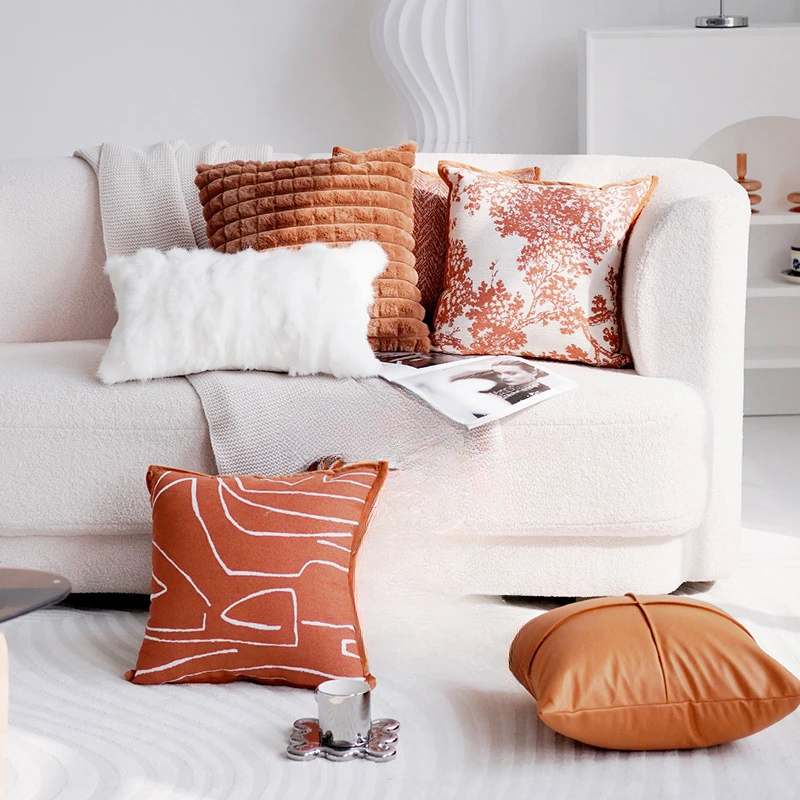 45X45CM Light Luxury Orange Throw Pillow Cover Nordic Retro Stamping Waist Cushion Cover Decor Home Decorative Pillowcase
45X45CM Light Luxury Orange Throw Pillow Cover Nordic Retro Stamping Waist Cushion Cover Decor Home Decorative Pillowcase