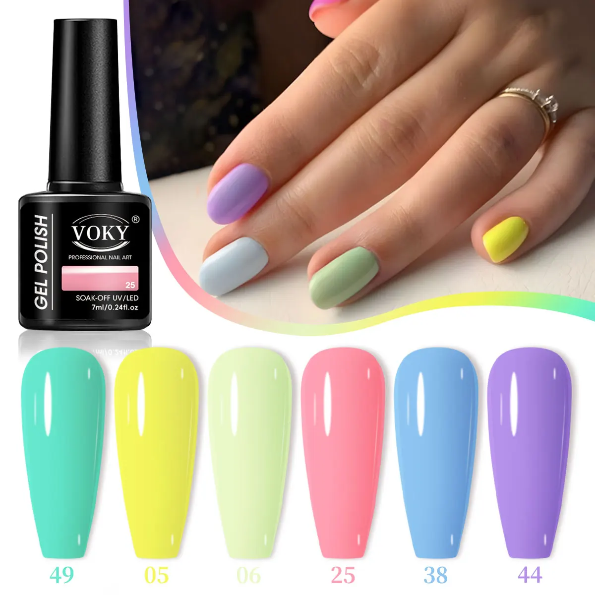 6 шт. VOKY 7 мл твердый гель-лак для ногтей, для блестящей и увлажняющей отделки в домашнем дизайне ногтей или в качестве новогоднего подарка
6 шт. VOKY 7 мл твердый гель-лак для ногтей, для блестящей и увлажняющей отделки в домашнем дизайне ногтей или в качестве новогоднего подарка
