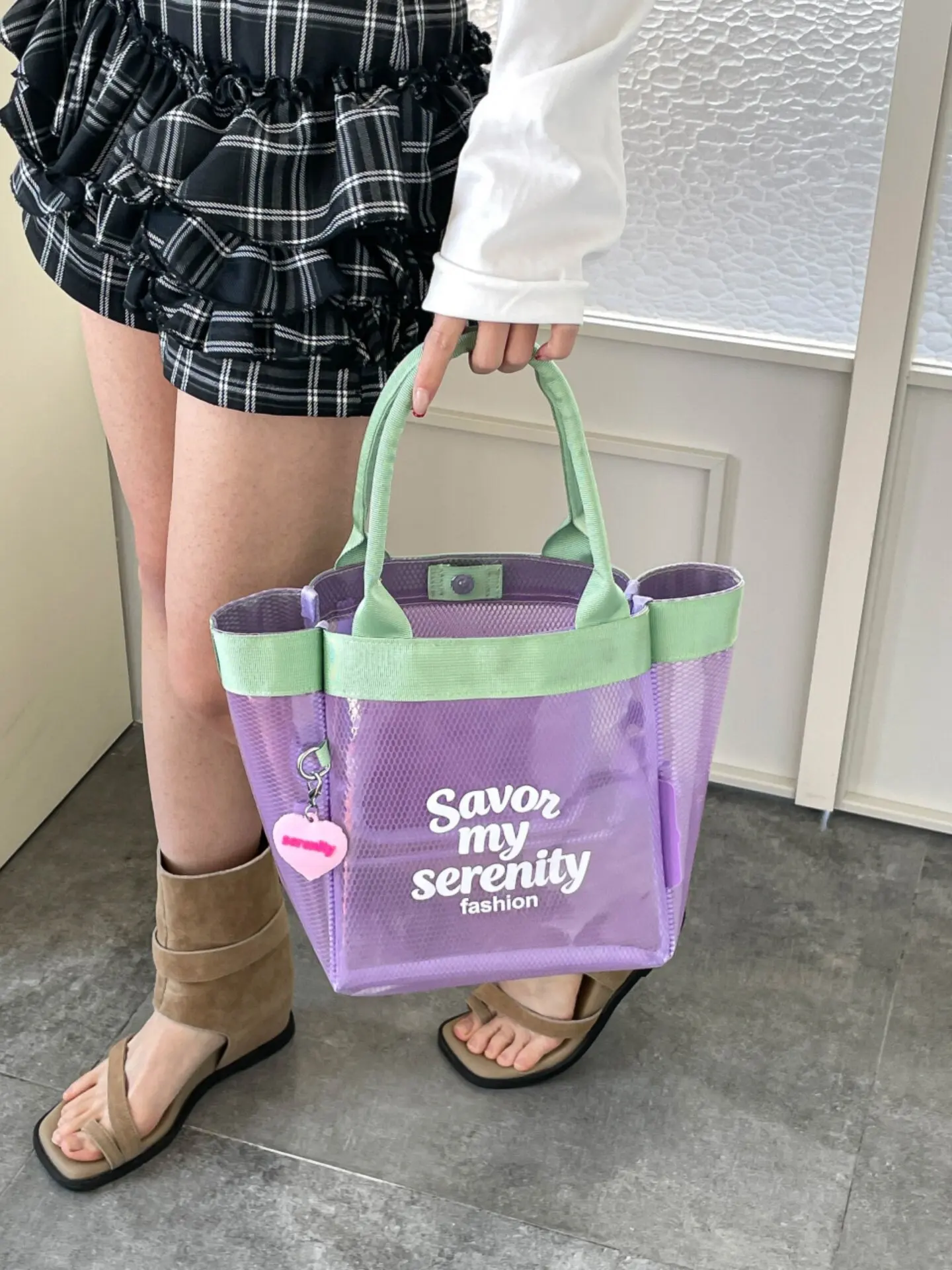 Swimming Item Storage Bag Waterproof Bag Color Blocked Mesh Handbag Fashionable Casual Women's Beach Bag 2026 Summer New
Swimming Item Storage Bag Waterproof Bag Color Blocked Mesh Handbag Fashionable Casual Women's Beach Bag 2026 Summer New