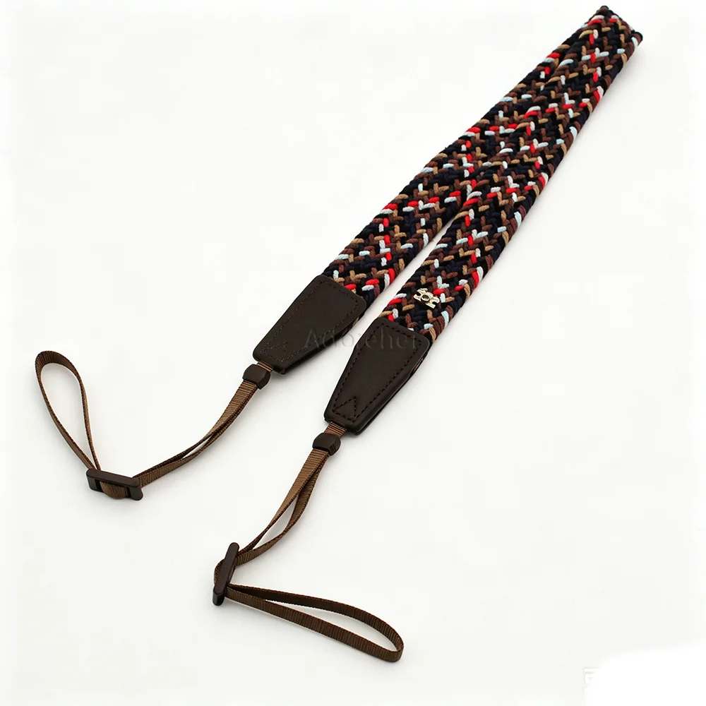 Vintage Braided Cotton Camera Neck Strap Cowhide Leather Adjustable Camera Shoulder Belt Compatible with DSLR/ Mirrorless Camera
Vintage Braided Cotton Camera Neck Strap Cowhide Leather Adjustable Camera Shoulder Belt Compatible with DSLR/ Mirrorless Camera