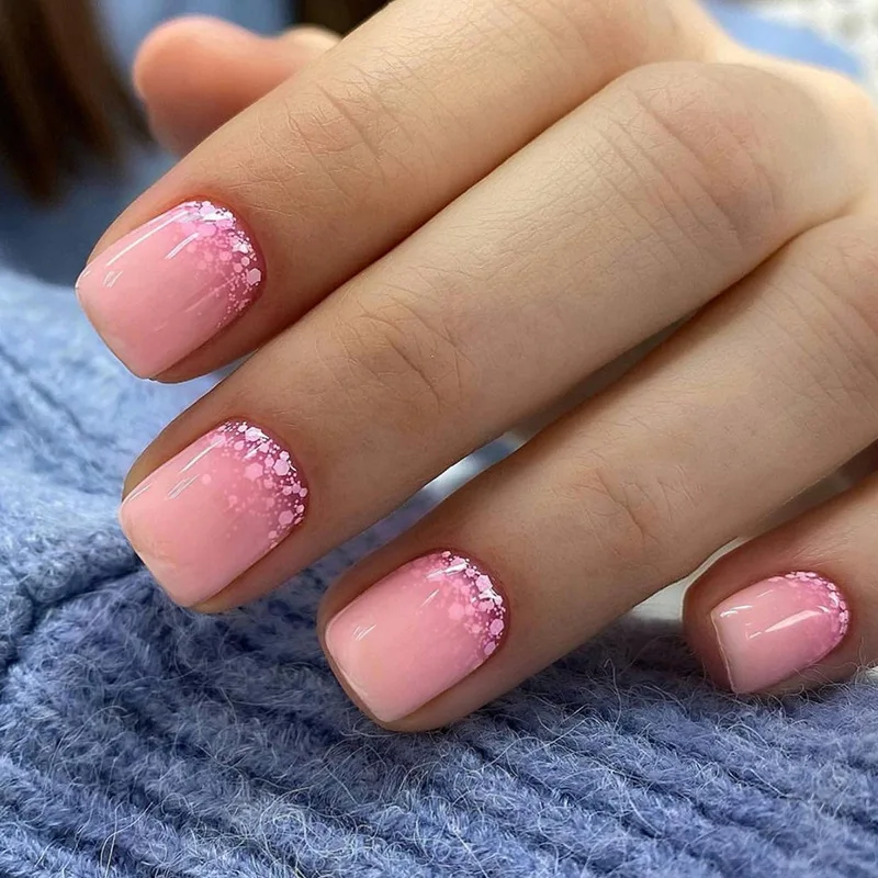 24Pcs Short Square Head False Nails Pink Shiny Sequin Gradient Full Cover Nails Tips Art Reusable Artificial Press on Fake Nails
24Pcs Short Square Head False Nails Pink Shiny Sequin Gradient Full Cover Nails Tips Art Reusable Artificial Press on Fake Nails