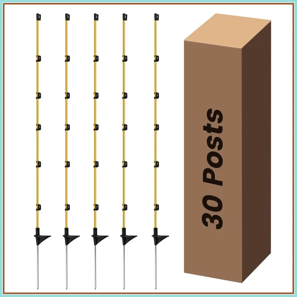 Step-in Electric Fence Posts 3/8" x 50" - 30 Pack, Fiberglass, Weather-Resistant for Temporary Fencing
Step-in Electric Fence Posts 3/8" x 50" - 30 Pack, Fiberglass, Weather-Resistant for Temporary Fencing