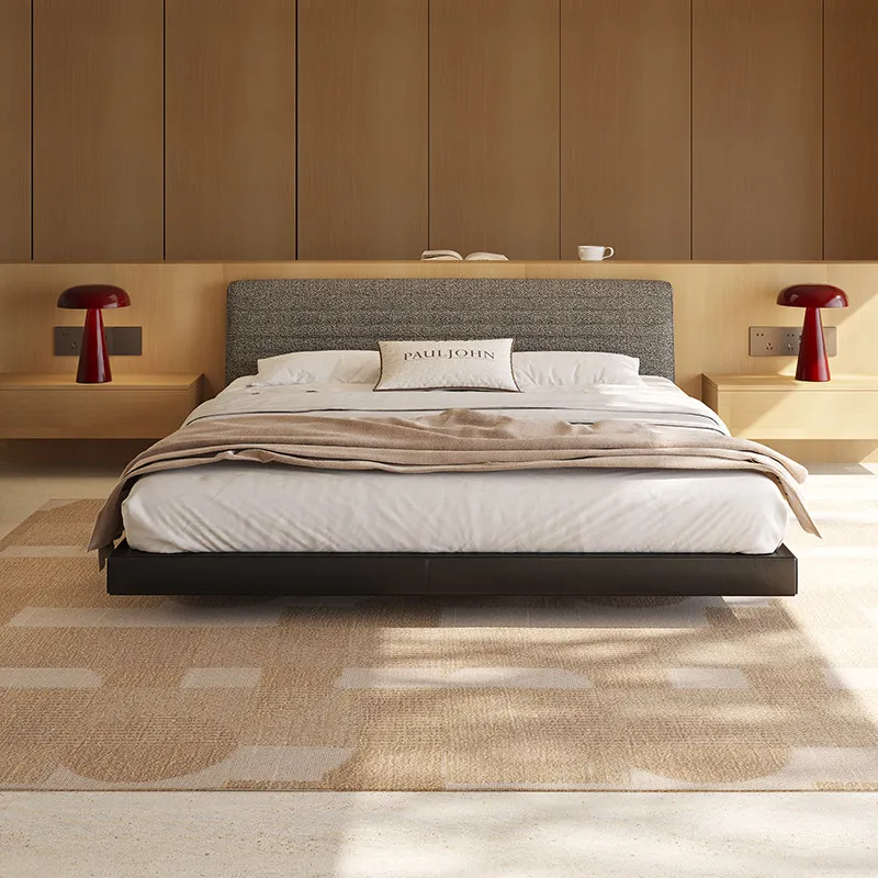 #% Bed Double Pine Frame Imported Italian Cotton Linen Fabric Bed Modern Minimalist Villa Master Bedroom C089
#% Bed Double Pine Frame Imported Italian Cotton Linen Fabric Bed Modern Minimalist Villa Master Bedroom C089