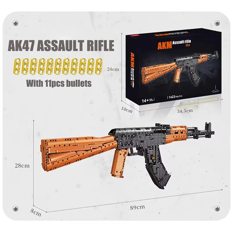 1423pcs Military Series Assault Rifle AK47 Building Blocks - Educational Assembly Toy Gun CP1220 Model for Boys Children's Gift
1423pcs Military Series Assault Rifle AK47 Building Blocks - Educational Assembly Toy Gun CP1220 Model for Boys Children's Gift