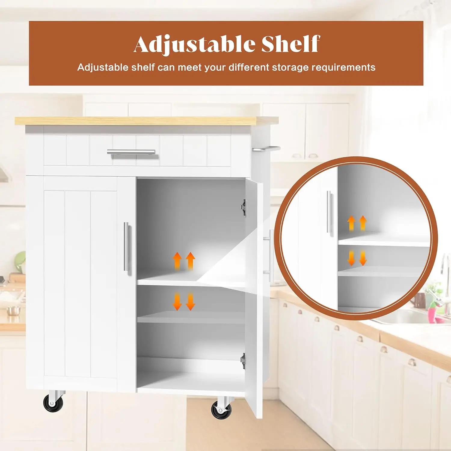 26" Kitchen Island on Wheels with Storage Cabinet Kitchen Cart Cabinet with Shelves, Cart Handle for Towel Rack·Hot Sale
26" Kitchen Island on Wheels with Storage Cabinet Kitchen Cart Cabinet with Shelves, Cart Handle for Towel Rack·Hot Sale
