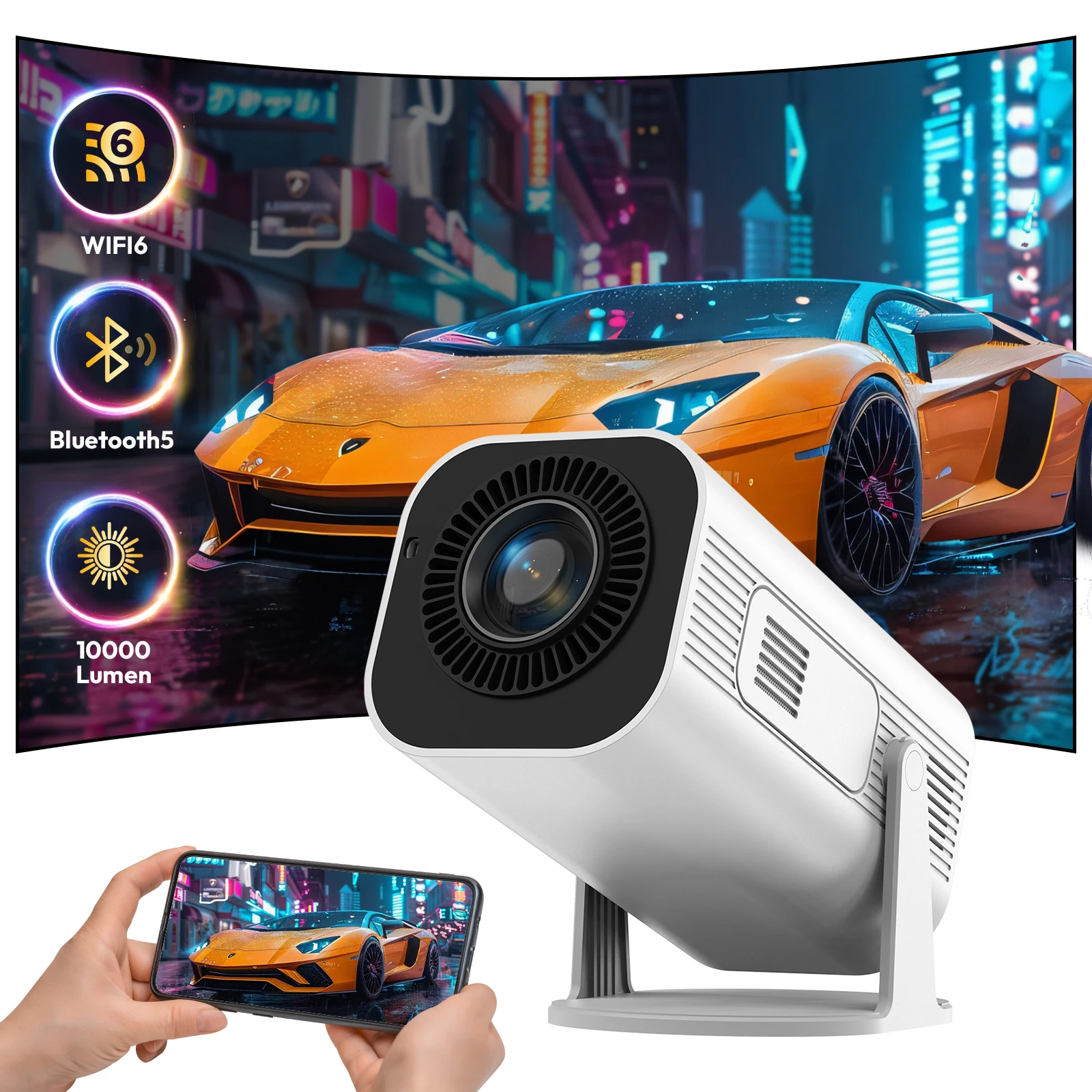 XGODY Mini Projector HD 4K 1080P Support 5G WiFi BT 10000LM Projector HDMI Beamer Home cinema Theater Auto Keystone Correction
XGODY Mini Projector HD 4K 1080P Support 5G WiFi BT 10000LM Projector HDMI Beamer Home cinema Theater Auto Keystone Correction