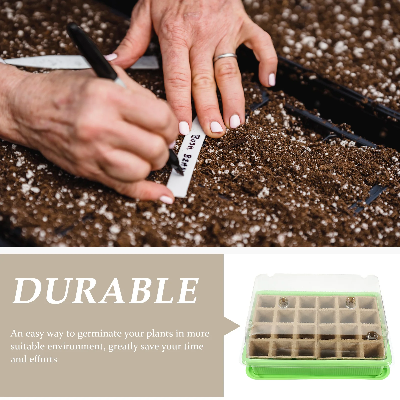 2 set Plant Growing Tray Kit 2-Layer Germination Starter With Lid Compact For Indoor Garden Nursery Supply Vegetable Starter 
2 set Plant Growing Tray Kit 2-Layer Germination Starter With Lid Compact For Indoor Garden Nursery Supply Vegetable Starter