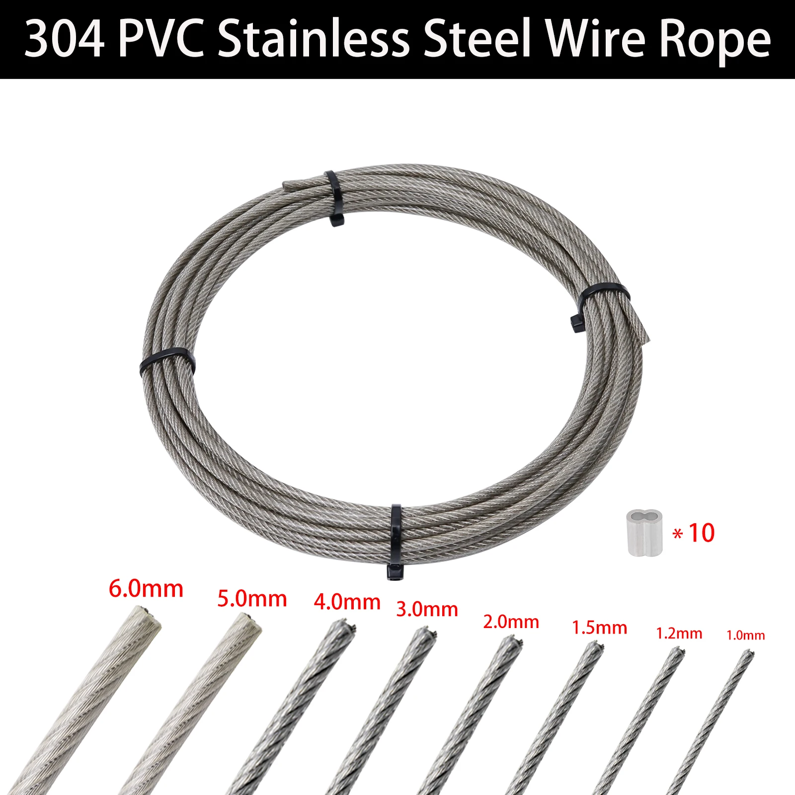 Diameter 1-6mm transparent PVC 304 Stainless Steel Wire Rope,transparent PVC Stainless Steel Cable,5M/10M/20M
Diameter 1-6mm transparent PVC 304 Stainless Steel Wire Rope,transparent PVC Stainless Steel Cable,5M/10M/20M