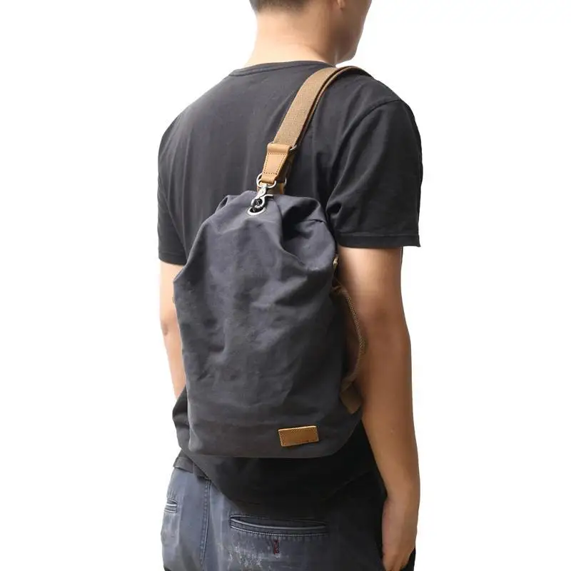 Simple Artistic Canvas Bucket Bag Men's Fashionable Crossbody Bag Casual Leisure Shoulder Bag Flat Bottom Large Capacity
Simple Artistic Canvas Bucket Bag Men's Fashionable Crossbody Bag Casual Leisure Shoulder Bag Flat Bottom Large Capacity