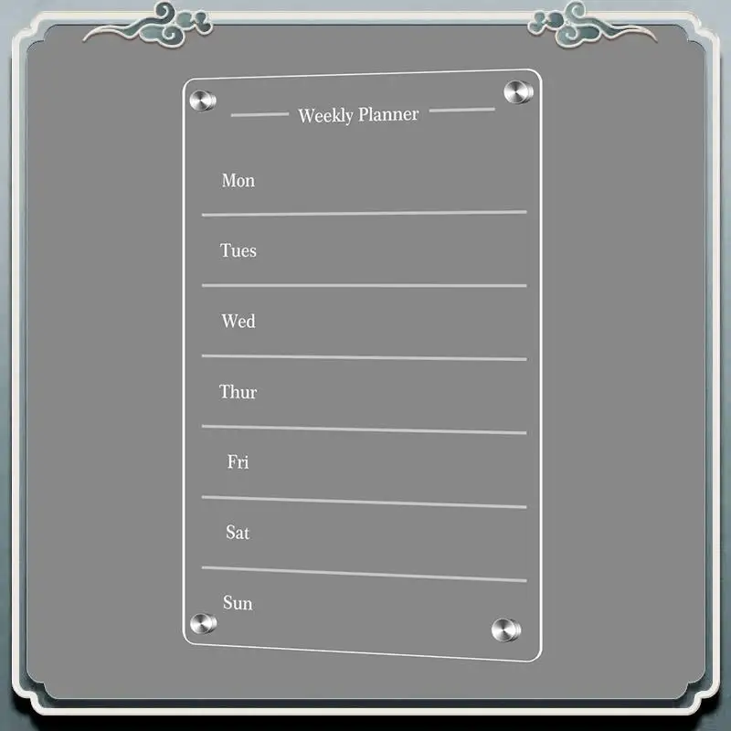 Premium Clear Acrylic Magnetic For Fridge 9X13in Weekly Board Dry Erase Fridge For Reusable Planner With Dry Erase Markers
Premium Clear Acrylic Magnetic For Fridge 9X13in Weekly Board Dry Erase Fridge For Reusable Planner With Dry Erase Markers