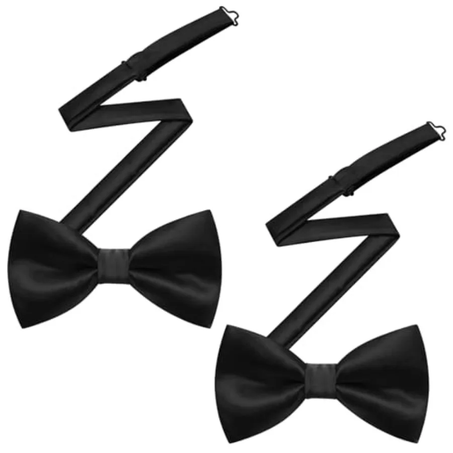 2PCS Bow Ties for Men, Adjustable Neck Band Black Bow Tie, Classic Pre-Tied Satin Bow Tie, Black Bowtie for Weddings, Banquets,
2PCS Bow Ties for Men, Adjustable Neck Band Black Bow Tie, Classic Pre-Tied Satin Bow Tie, Black Bowtie for Weddings, Banquets,