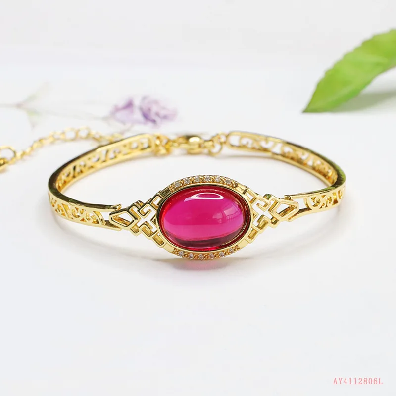 Red Corundum Cultivated Ruby Half Bracelet Shape Women's Fashion Versatile Jewelry
Red Corundum Cultivated Ruby Half Bracelet Shape Women's Fashion Versatile Jewelry