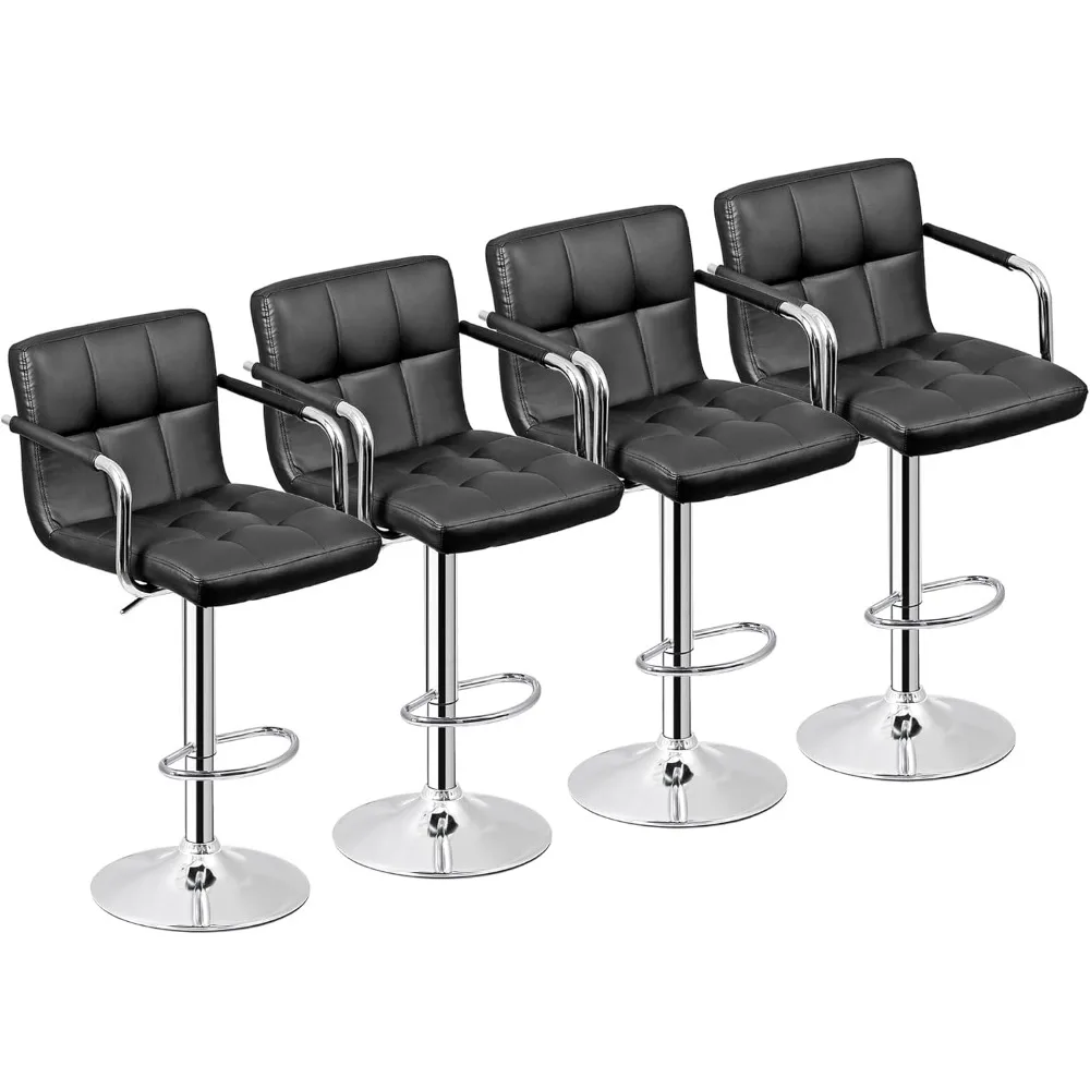 Bar Stools Set of 4, Modern PU Leather Adjustable Swivel Barstool with Back and Arms, Airlift Counter Height Chair for Kitchen
Bar Stools Set of 4, Modern PU Leather Adjustable Swivel Barstool with Back and Arms, Airlift Counter Height Chair for Kitchen