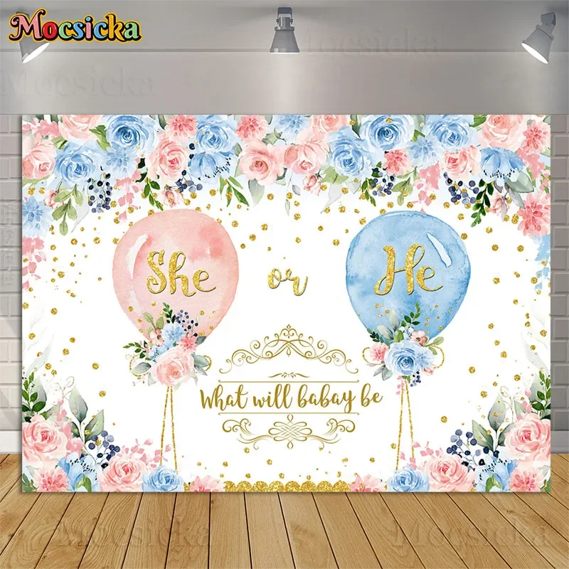 Mocsicka What Will Baby Be He or She Gender Reveal Backdrop Pink Blue Balloon Baby Shower Photo Background Party Decor Customize
Mocsicka What Will Baby Be He or She Gender Reveal Backdrop Pink Blue Balloon Baby Shower Photo Background Party Decor Customize