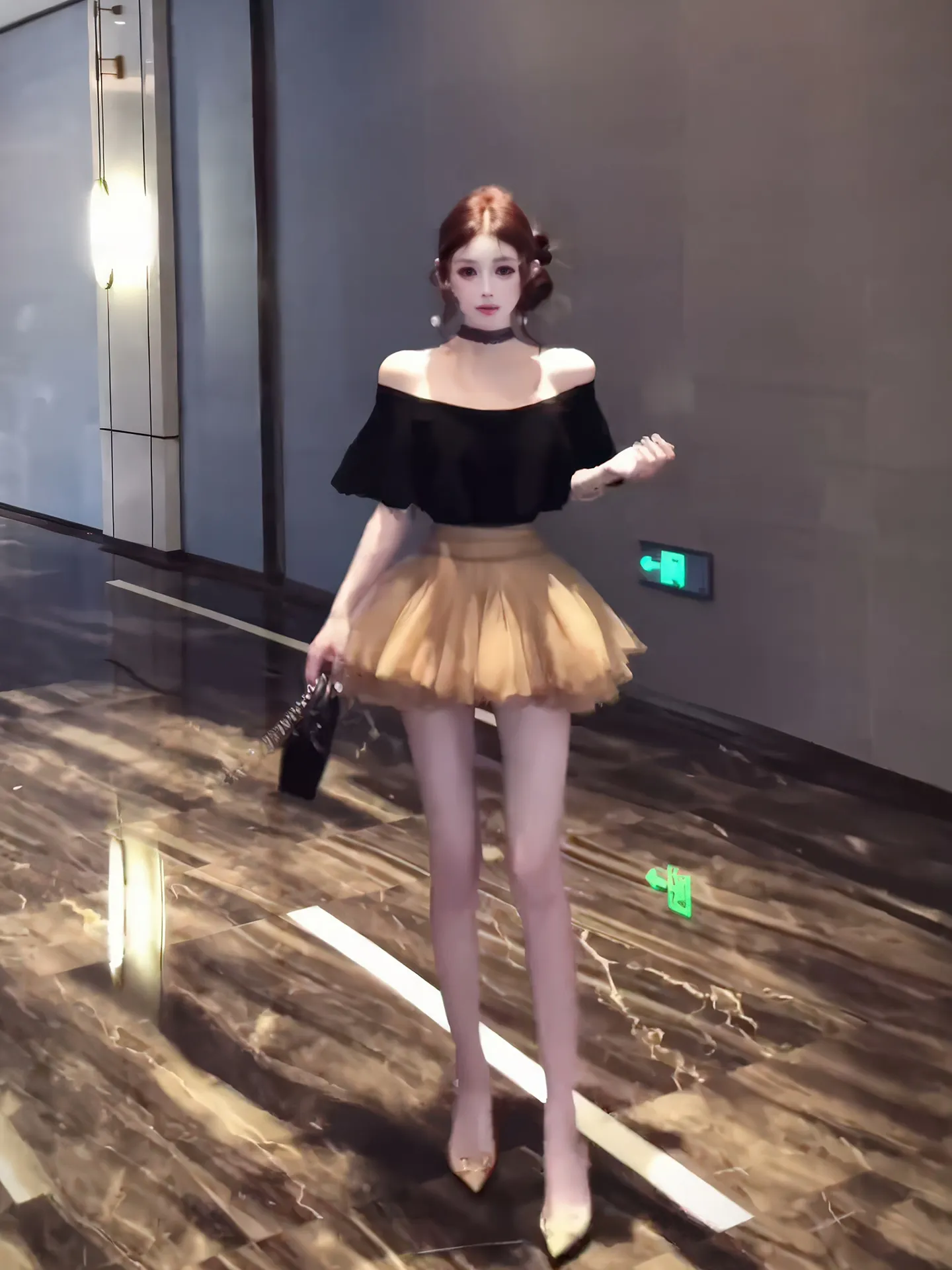 Summer 2026 New Pure Desire One Shoulder Short Top Women's Coffee Color Fluffy Mesh Short Skirt Two Piece Set Bubble Sleeve
Summer 2026 New Pure Desire One Shoulder Short Top Women's Coffee Color Fluffy Mesh Short Skirt Two Piece Set Bubble Sleeve