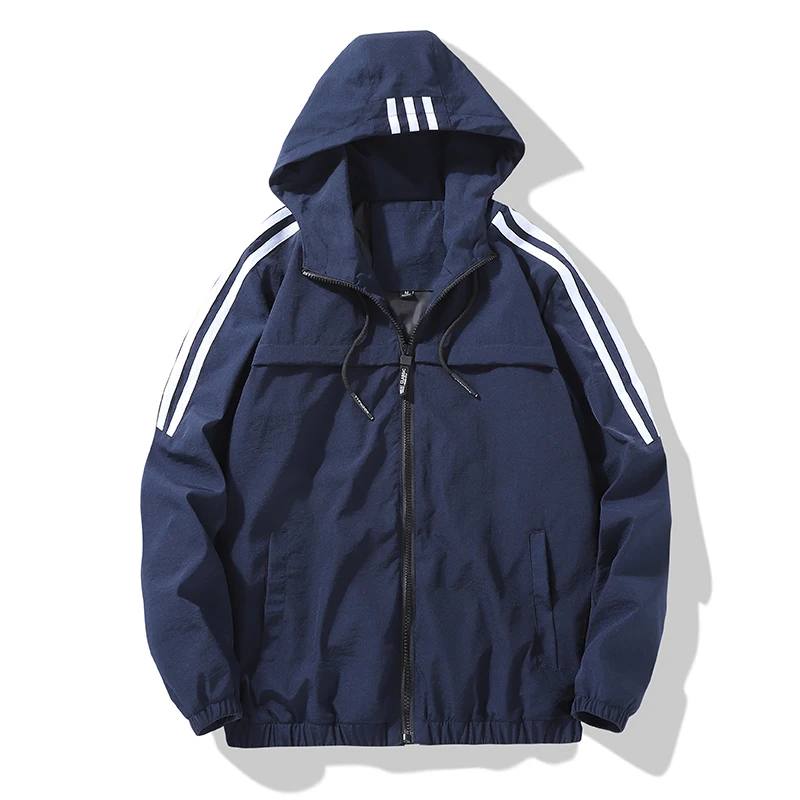 Three bar men's hooded jacket windbreaker jacket autumn and winter new thin outdoor sports mountaineering jacket trend
Three bar men's hooded jacket windbreaker jacket autumn and winter new thin outdoor sports mountaineering jacket trend