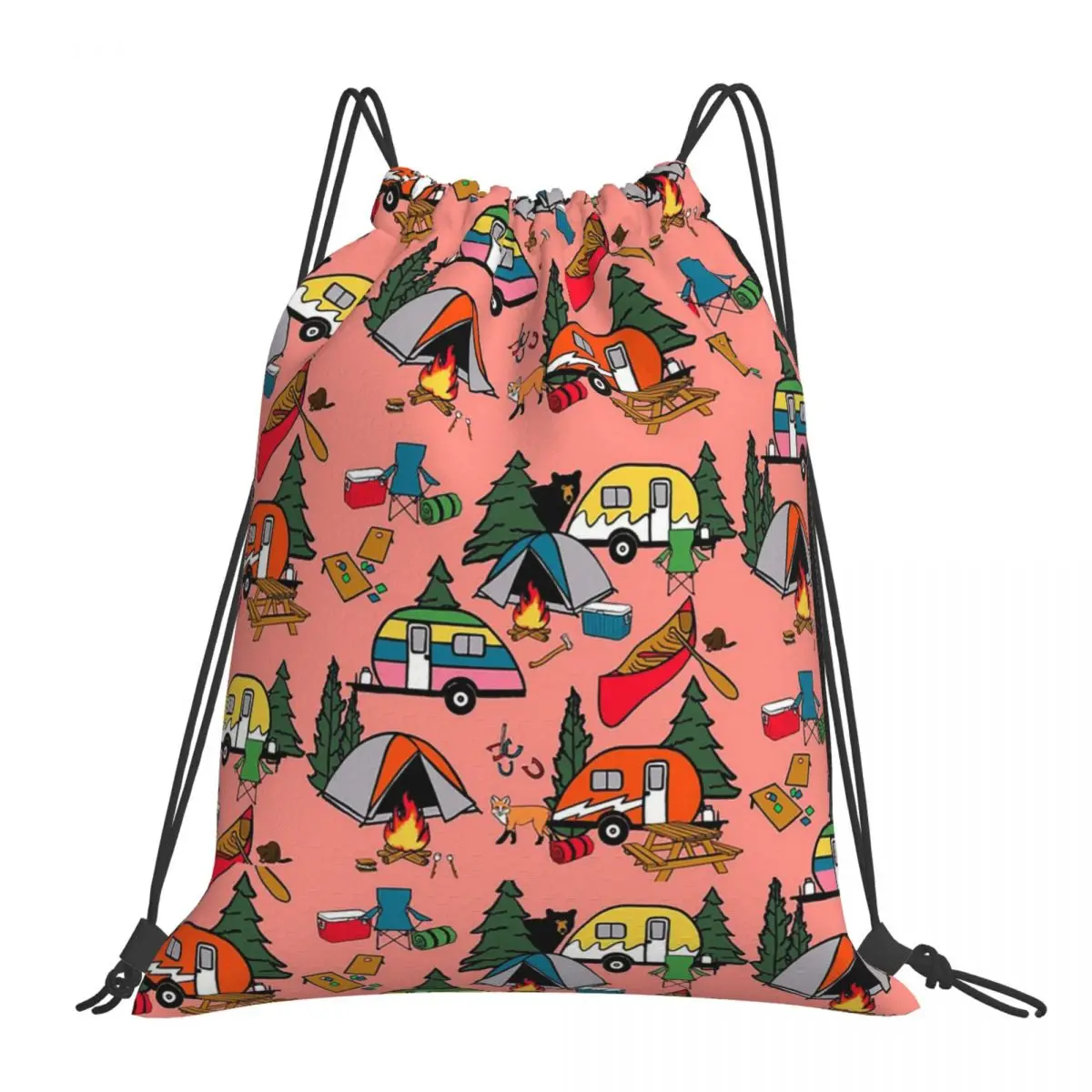 Camp Life On Salmon Pink Backpacks Casual Portable Drawstring Bundle Pocket Storage Bag Book Bags For Man Woman School
Camp Life On Salmon Pink Backpacks Casual Portable Drawstring Bundle Pocket Storage Bag Book Bags For Man Woman School