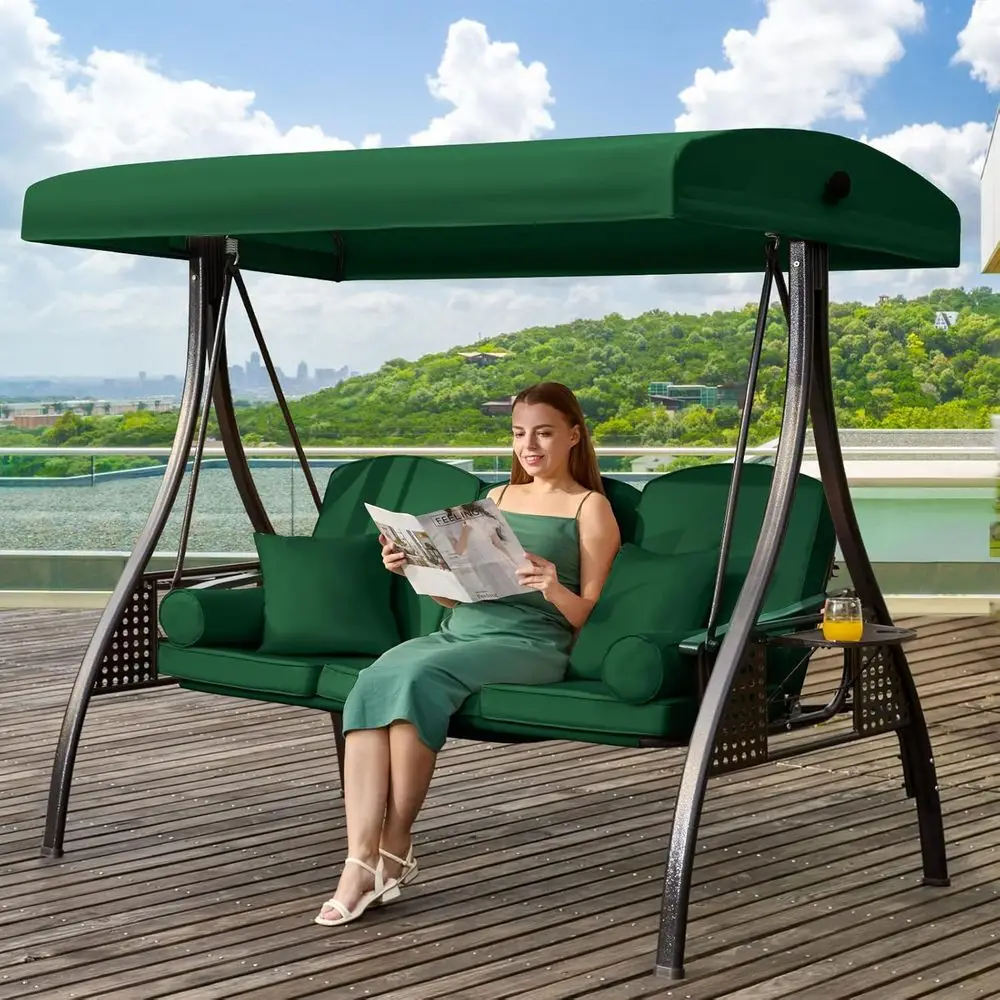 3 in 1 Outdoor Porch Swing with Adjustable , 3 Seat Outdoor Swing or Adults, Patio Swing Chair with Thickened Cushions,Pillows &
3 in 1 Outdoor Porch Swing with Adjustable , 3 Seat Outdoor Swing or Adults, Patio Swing Chair with Thickened Cushions,Pillows &