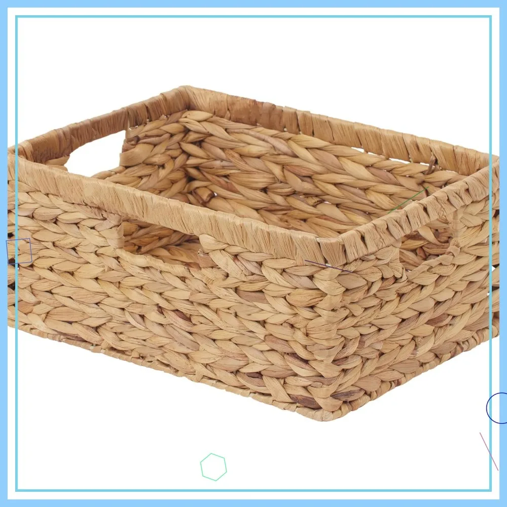 Large Rectangular Wicker Basket with Built-in Handles, Water Hyacinth Storage, 1 Pack
Large Rectangular Wicker Basket with Built-in Handles, Water Hyacinth Storage, 1 Pack