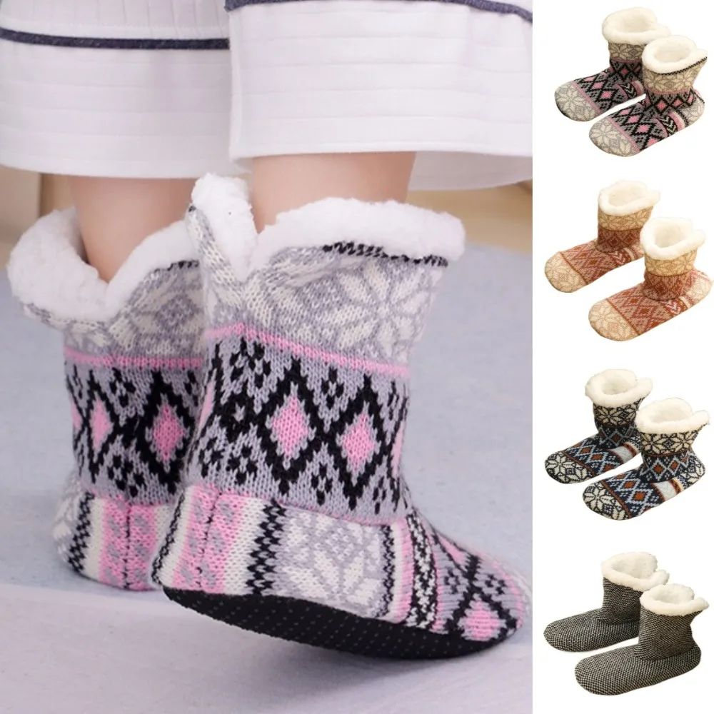 Simple Plush Thick Thermal Socks Stripe Anti Slip Sleeping Slipper Socks Knitted Fluffy Winter Warm Socks Home
Simple Plush Thick Thermal Socks Stripe Anti Slip Sleeping Slipper Socks Knitted Fluffy Winter Warm Socks Home