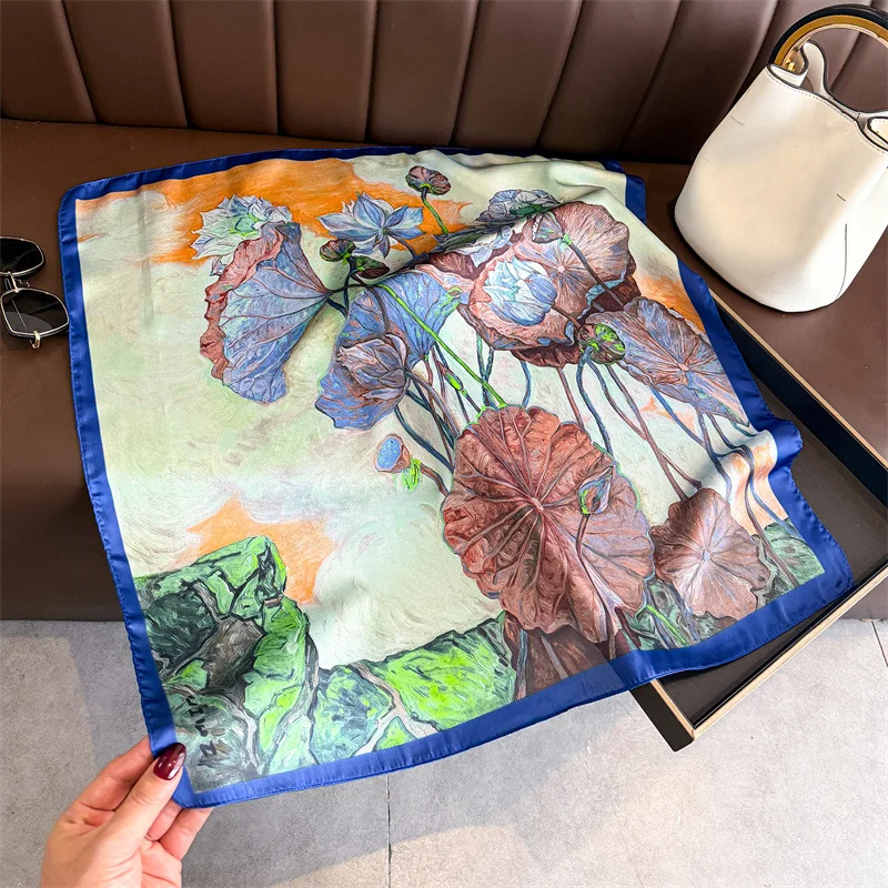 Luxury Square Scarf For Women Elegant Ladies Hijab Soft Stain Neckerchief Bandanas Fashion Print Sunscreen Silk Scarves Shawl
Luxury Square Scarf For Women Elegant Ladies Hijab Soft Stain Neckerchief Bandanas Fashion Print Sunscreen Silk Scarves Shawl