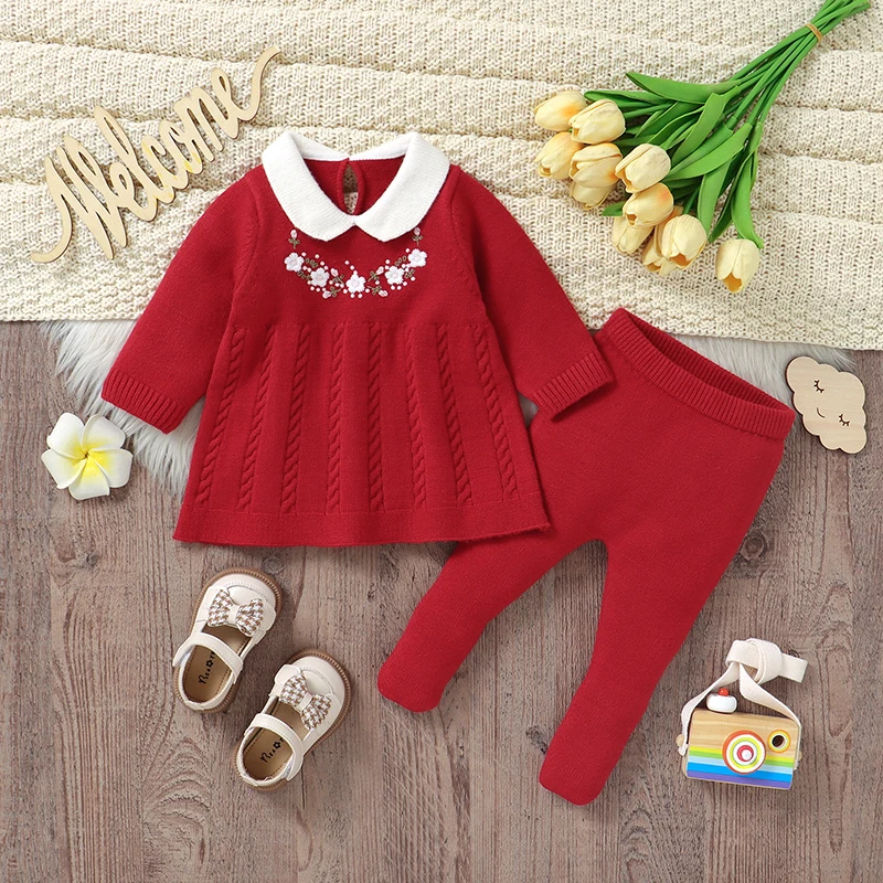 Комплекты детской одежды, вязаный свитер для маленьких девочек, штаны с длинными рукавами, пуловер для новорожденных, брюки, модная вышивка, 2 шт., От 0 до 9 месяцев
Комплекты детской одежды, вязаный свитер для маленьких девочек, штаны с длинными рукавами, пуловер для новорожденных, брюки, модная вышивка, 2 шт., От 0 до 9 месяцев