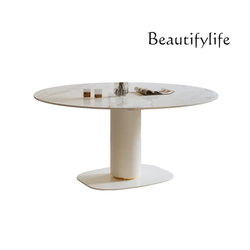 Modern simple cream wind retractable rock slab dining table square and round dual-purpose
Modern simple cream wind retractable rock slab dining table square and round dual-purpose