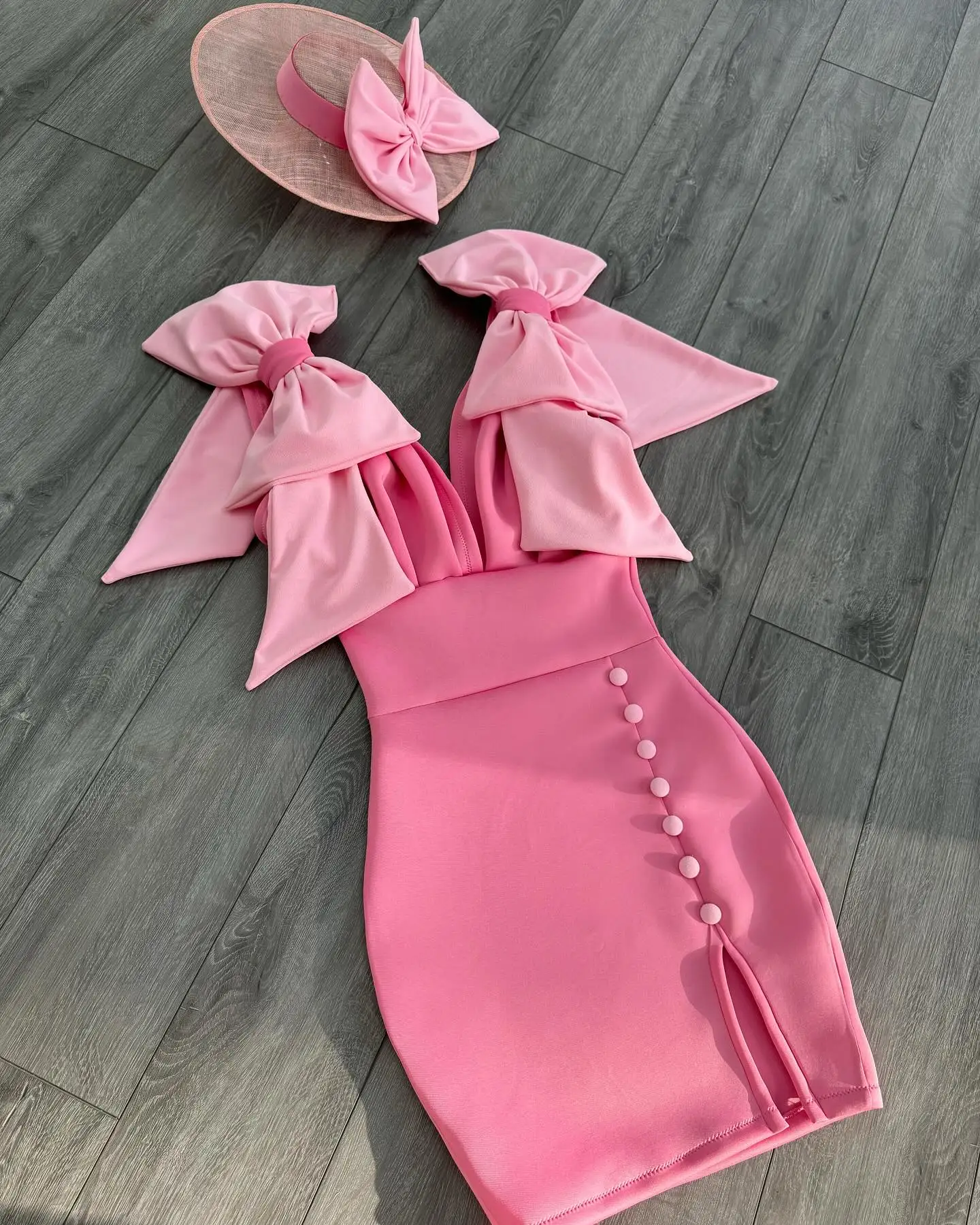 Plus Size Vows Customzied Mother of Bride Dress with a real figure hugging stretch fabric Detailed with buttons and bows Dresses
Plus Size Vows Customzied Mother of Bride Dress with a real figure hugging stretch fabric Detailed with buttons and bows Dresses