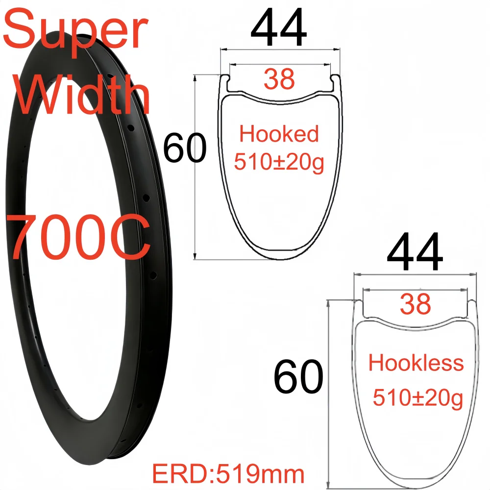 Super Width 44mm Outer Wide 38mm inner Wide 60mm Depth 700C T800 Carbon Rim Tubeless Disc Brake Road Bike Carbon Rim
Super Width 44mm Outer Wide 38mm inner Wide 60mm Depth 700C T800 Carbon Rim Tubeless Disc Brake Road Bike Carbon Rim