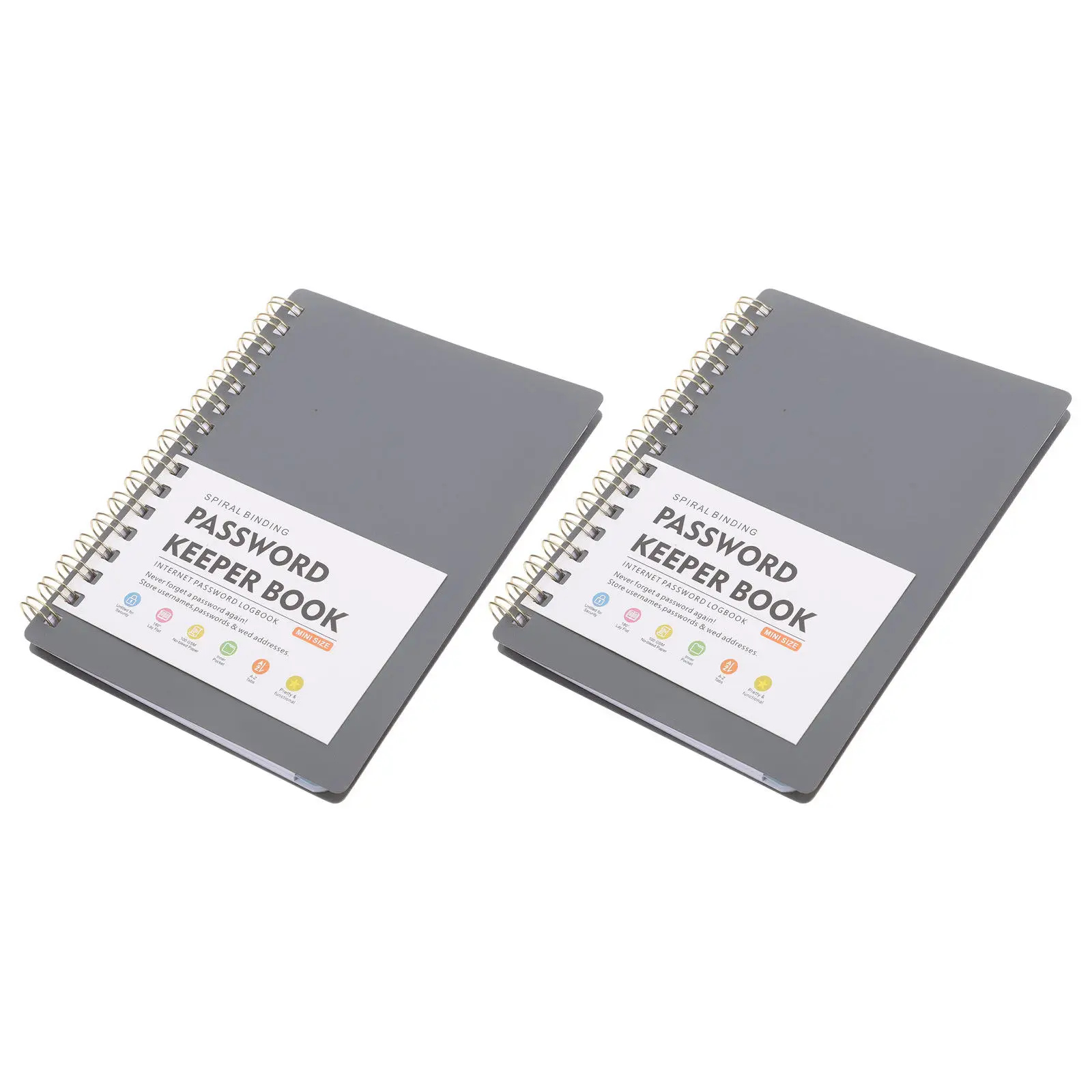 2Pcs Spiral Password Notebook A6 Size Alphabetical Tabs Portable Password Organizer Book for Office Home Secure Login Record
2Pcs Spiral Password Notebook A6 Size Alphabetical Tabs Portable Password Organizer Book for Office Home Secure Login Record