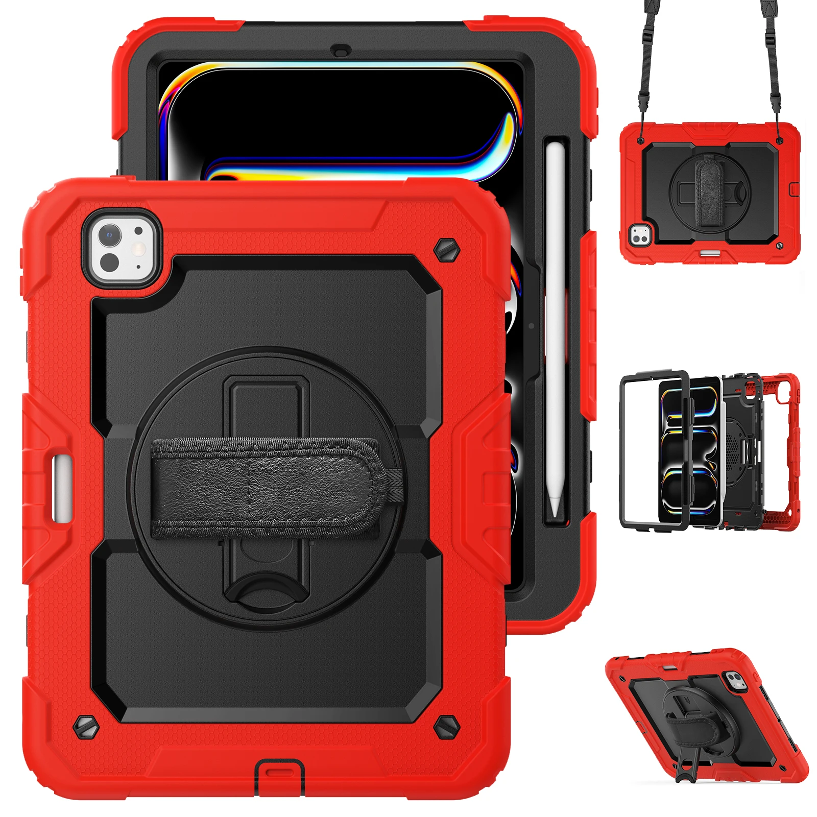 Armor Rugged for iPad Pro 11 Air 11 2024 A2899 A2900 A2902 A2837 A3006 Pro 11 2022 Hand Stand Cover with shoulder strap
Armor Rugged for iPad Pro 11 Air 11 2024 A2899 A2900 A2902 A2837 A3006 Pro 11 2022 Hand Stand Cover with shoulder strap