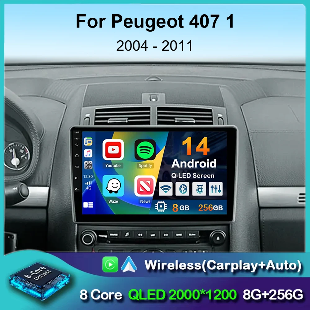 Android 14 Carplay Auto For Peugeot 407 1 2004-2011 Car Radio Multimedia Video Player Monitor Navigation GPS Autoradio Stereo BT
Android 14 Carplay Auto For Peugeot 407 1 2004-2011 Car Radio Multimedia Video Player Monitor Navigation GPS Autoradio Stereo BT
