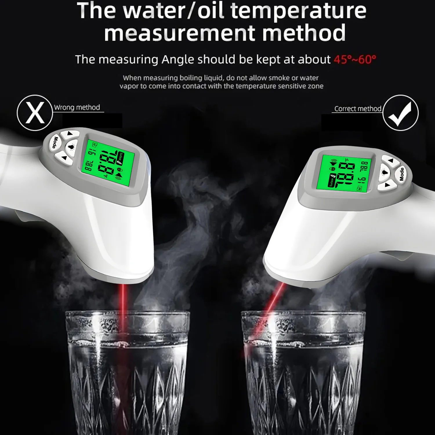 Portable Industrial Thermometer Thermometer Celsius Display Digital Infrared Thermometer High Sensitive Non-contact Temperature
Portable Industrial Thermometer Thermometer Celsius Display Digital Infrared Thermometer High Sensitive Non-contact Temperature