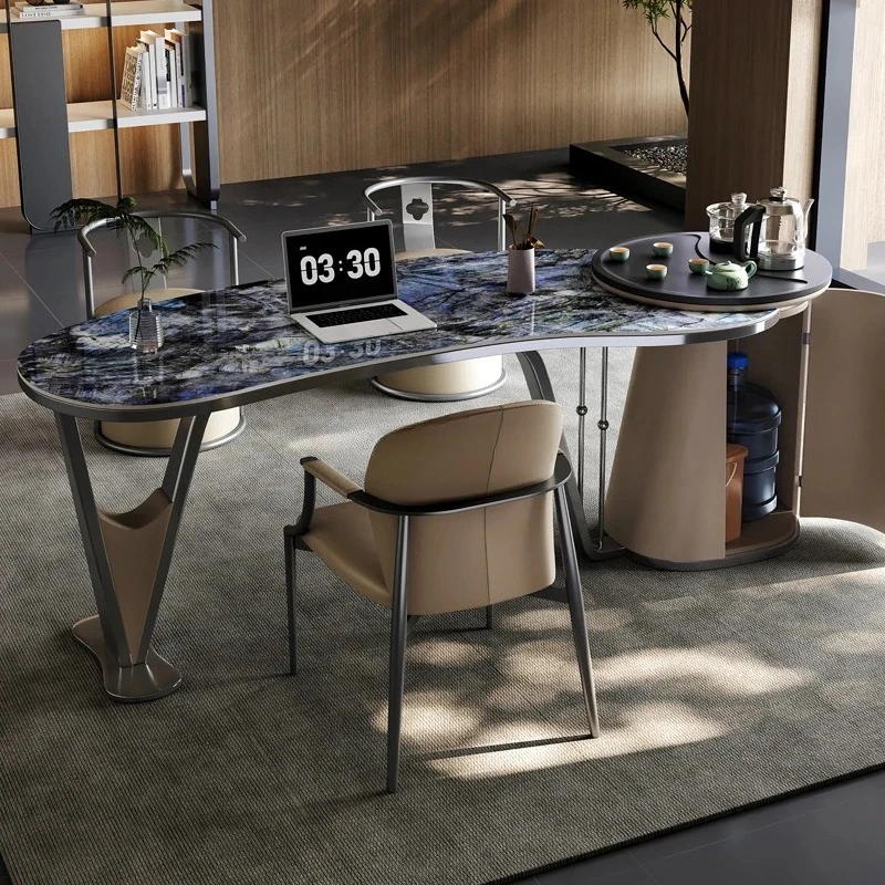 Large and small apartment luxury stone rock slab arc art modern villa household tea table and chair combination
Large and small apartment luxury stone rock slab arc art modern villa household tea table and chair combination