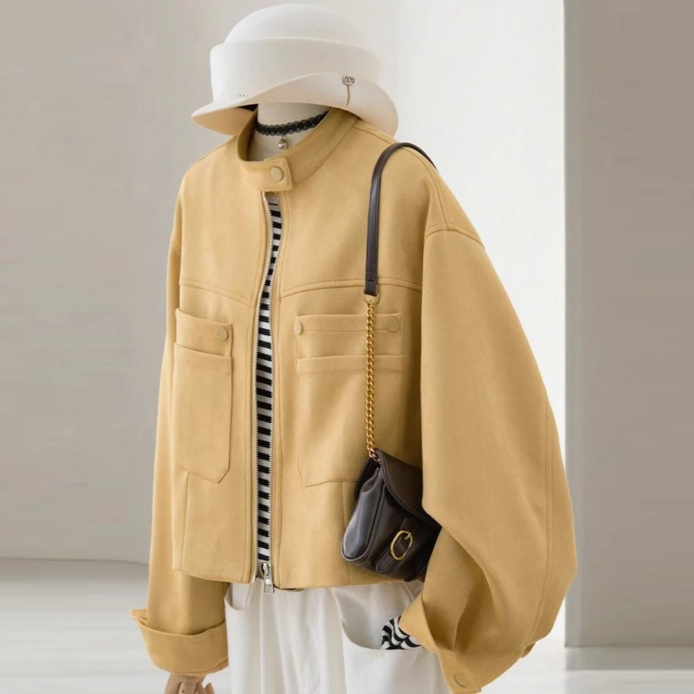 Korean design sense suede jacket women's short 2025 spring new loose fashion foreign style jacket top tide
Korean design sense suede jacket women's short 2025 spring new loose fashion foreign style jacket top tide