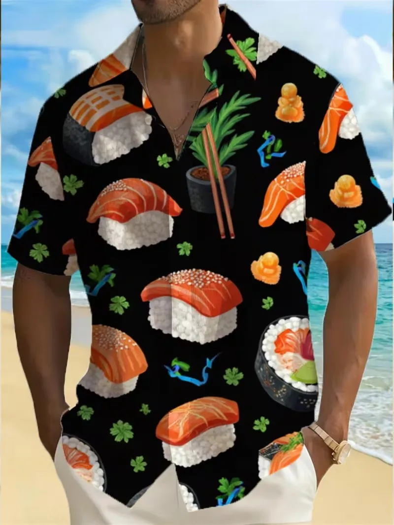 Japanese Sushi Cherry Blossom Print Men's Hawaiian Shirt Summer Short Sleeve Casual Beach Vacation Button Down surfing Shirts
Japanese Sushi Cherry Blossom Print Men's Hawaiian Shirt Summer Short Sleeve Casual Beach Vacation Button Down surfing Shirts