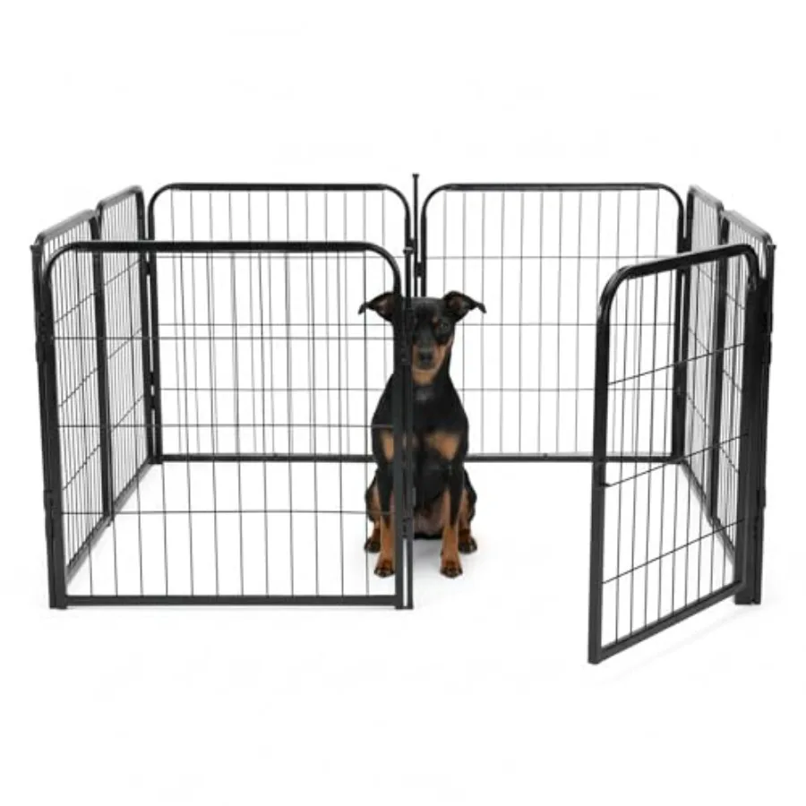 Indoor Dog Playpen - 24 inch 8 Panels for Small and Puppy Size Dogs - Heavy Duty Metal Portable Pet Fence with Black Anti-Rust
Indoor Dog Playpen - 24 inch 8 Panels for Small and Puppy Size Dogs - Heavy Duty Metal Portable Pet Fence with Black Anti-Rust