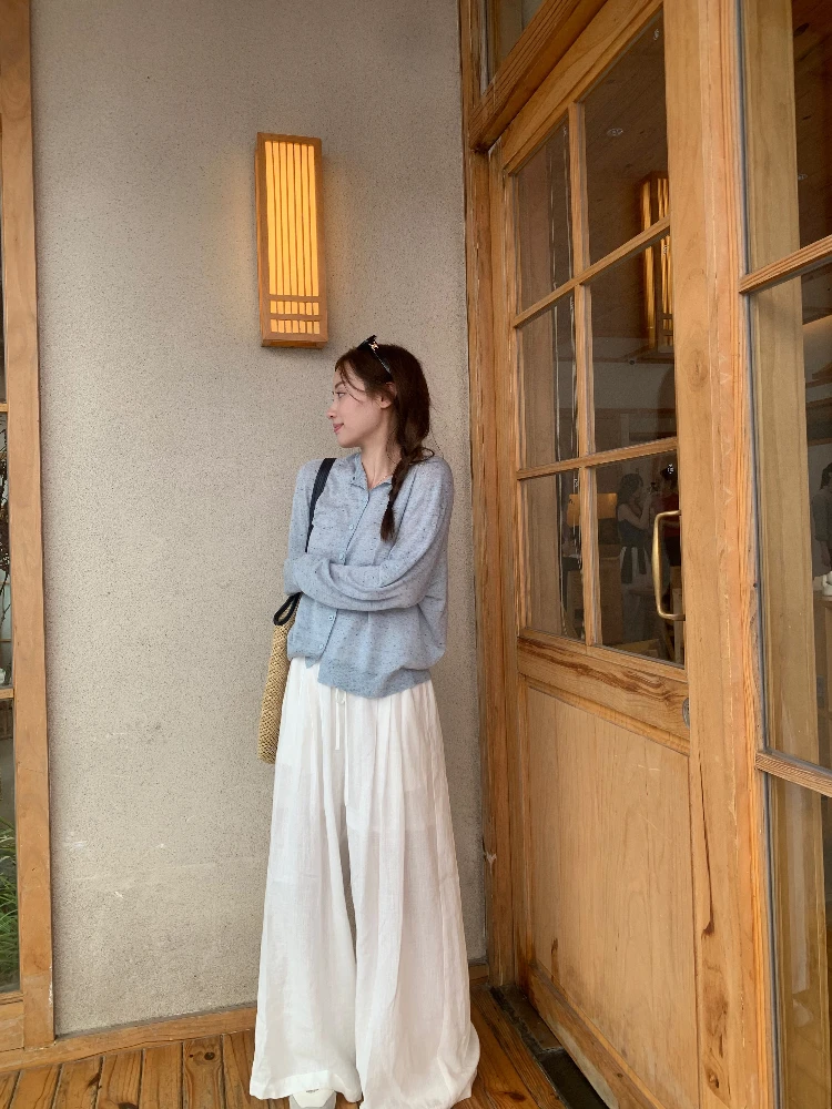 White Linen Wide Leg Casual Pants Versatile Loose Fit Ladies Commute Style Summer Collection Natural Waist Design
White Linen Wide Leg Casual Pants Versatile Loose Fit Ladies Commute Style Summer Collection Natural Waist Design