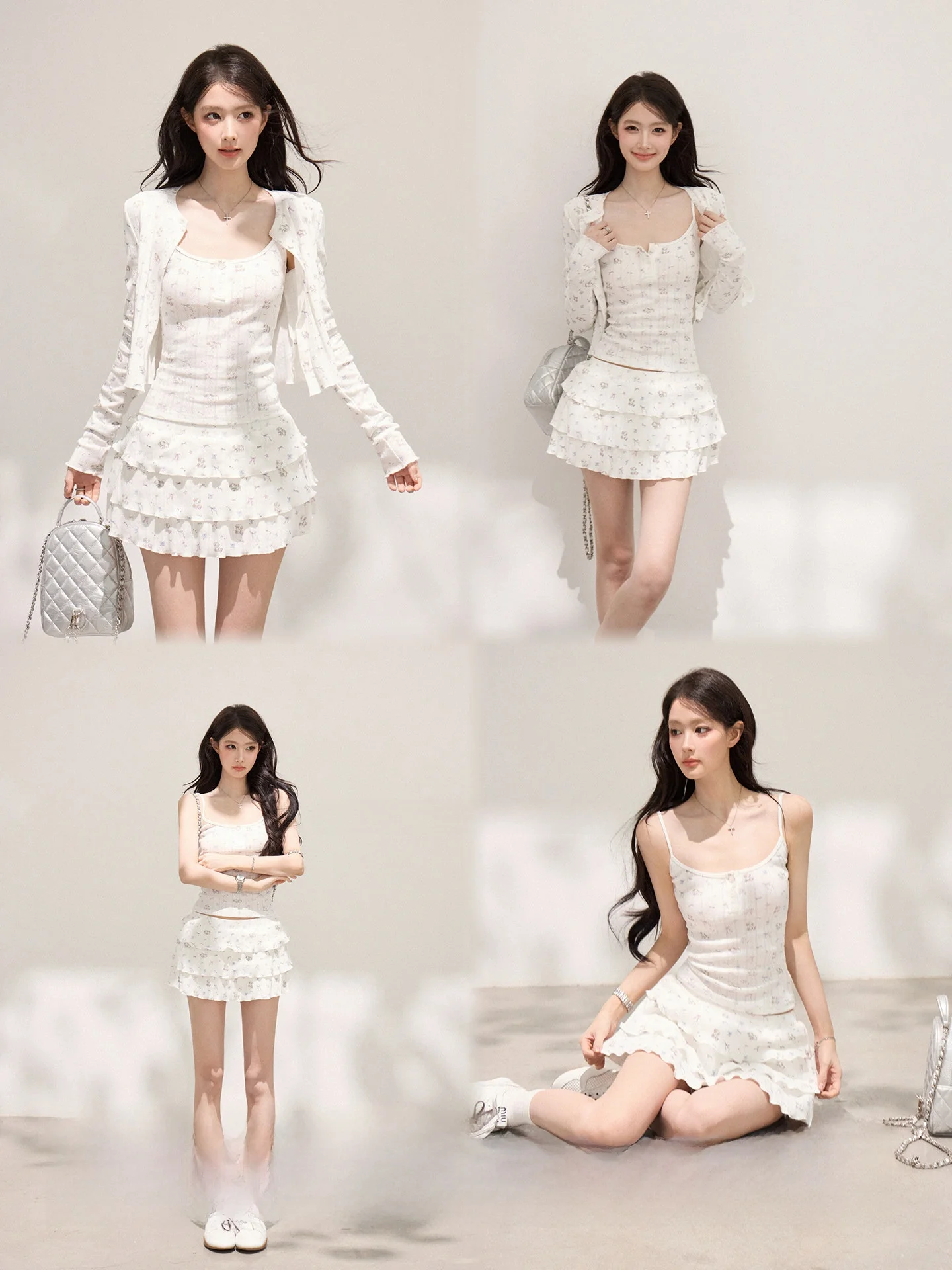 Exquisite Floral Trim Fit Tank Top And Long Sve Open Cardigan Set Women's Spring Faion Outerwear ort Cake Skirt
Exquisite Floral Trim Fit Tank Top And Long Sve Open Cardigan Set Women's Spring Faion Outerwear ort Cake Skirt