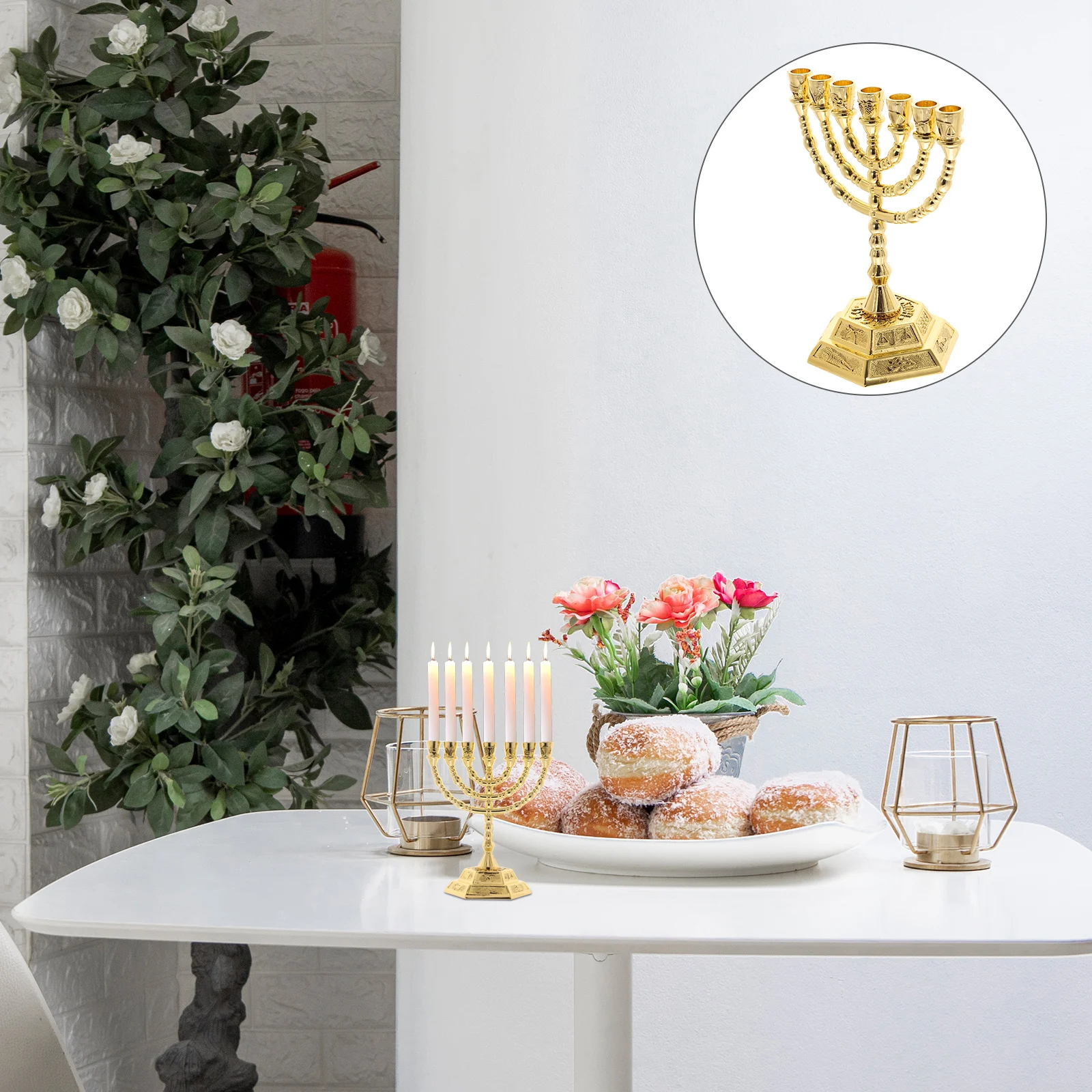 Metal Candlestick Holder High Quality Golden Menorah Religious Seven Holes Candlesticks Vintage Ornaments Home Decor Bedroom
Metal Candlestick Holder High Quality Golden Menorah Religious Seven Holes Candlesticks Vintage Ornaments Home Decor Bedroom