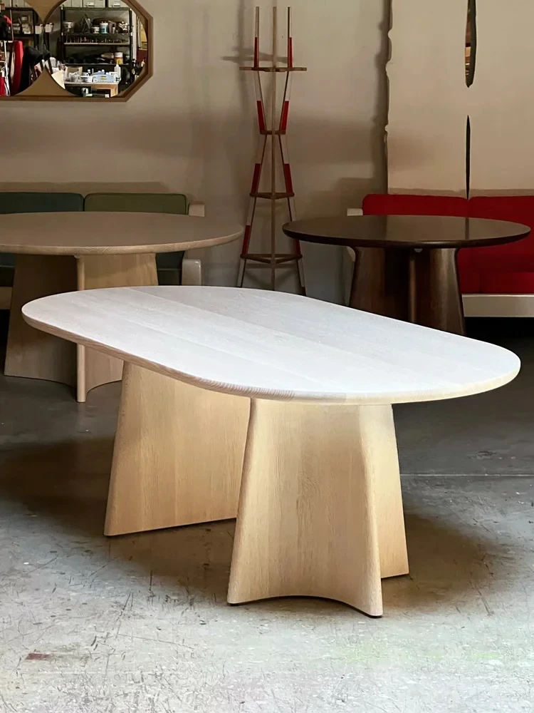 Rectangle ash wood cream wind Nordic simple log retro creative art dining table
Rectangle ash wood cream wind Nordic simple log retro creative art dining table