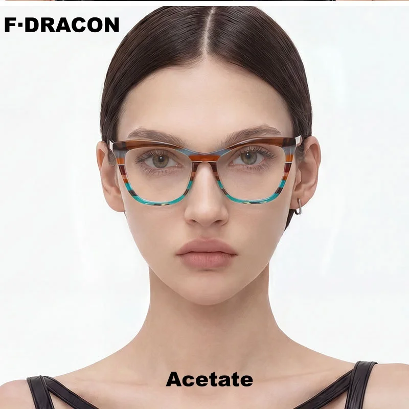 F·DRACON New Cat Eye Acetate Sheet Eyeframe Vintage Color Women's Eyeframe High Quality Large Frame Female FP2272
F·DRACON New Cat Eye Acetate Sheet Eyeframe Vintage Color Women's Eyeframe High Quality Large Frame Female FP2272