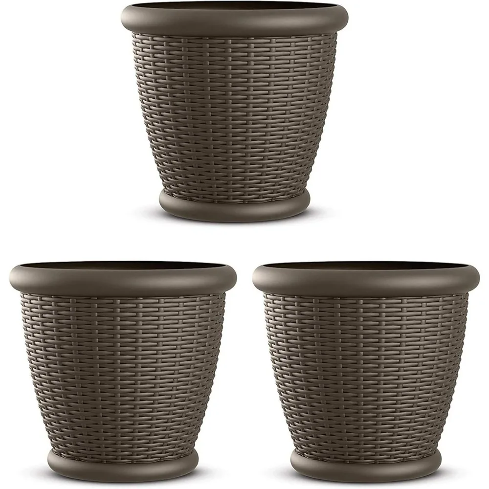 Round Decorative Plastic Wicker Style Planter Flower Plant Pot with Drillable Drainage Holes for Indoor or Outdoor Use
Round Decorative Plastic Wicker Style Planter Flower Plant Pot with Drillable Drainage Holes for Indoor or Outdoor Use