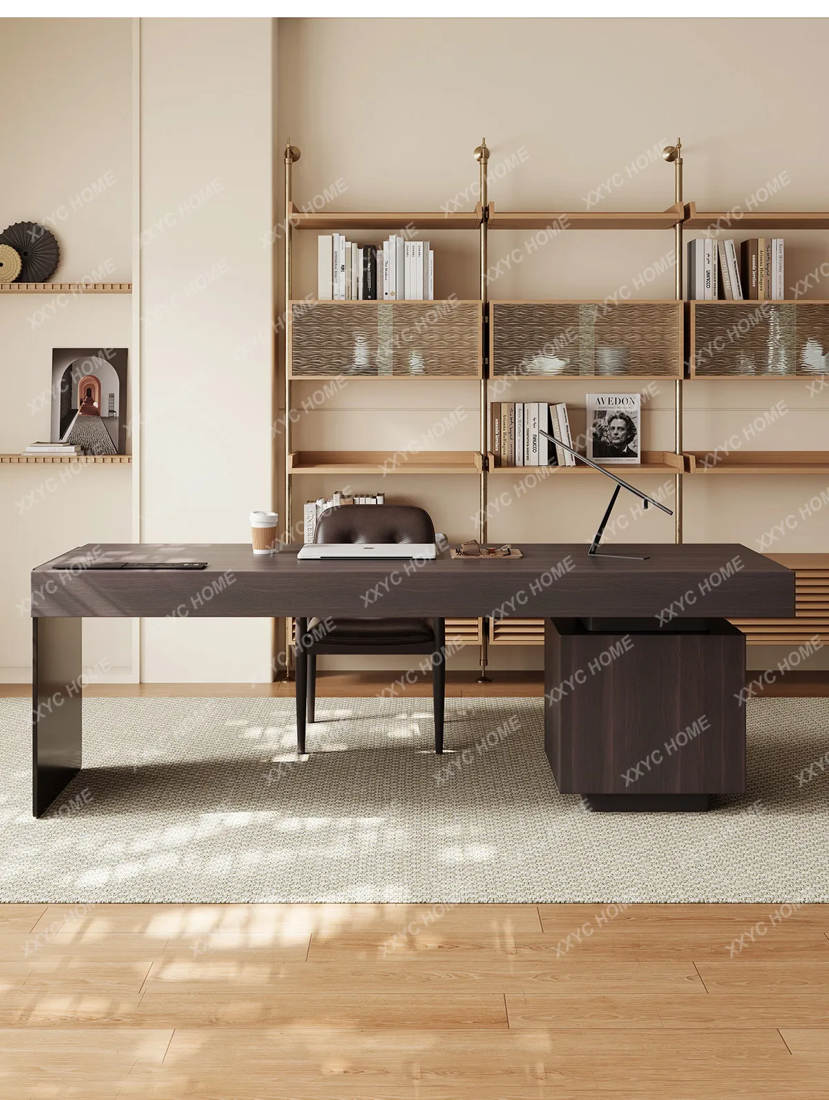 LAll solid wood desk Italian minimalist study desk modern, high-end, computer table and chair combination
LAll solid wood desk Italian minimalist study desk modern, high-end, computer table and chair combination