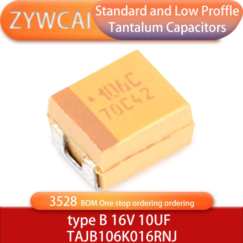 TAJB106K016RNJ 3528(1210) тип B 16 В 10 мкФ 10 шт. стандартные и низкопрофильные танталовые конденсаторы
TAJB106K016RNJ 3528(1210) тип B 16 В 10 мкФ 10 шт. стандартные и низкопрофильные танталовые конденсаторы